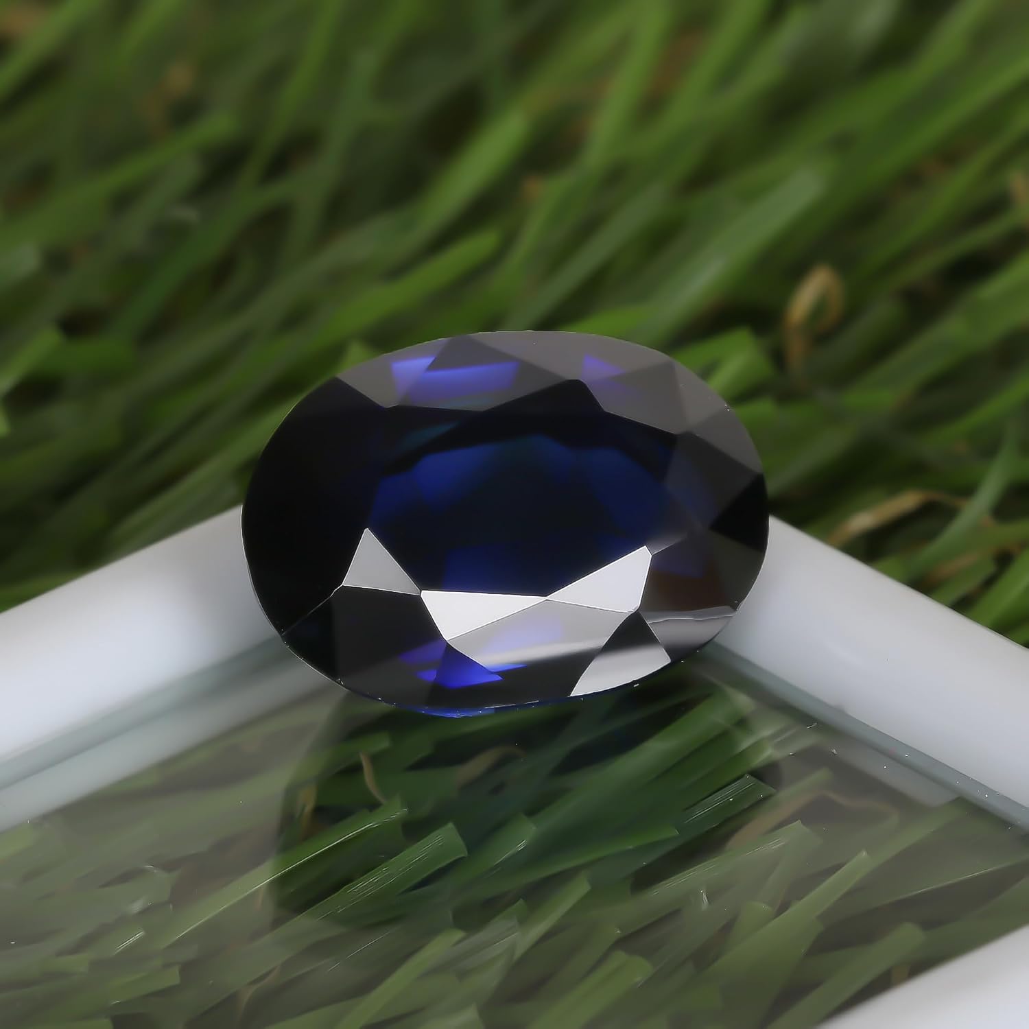 REAL-GEMS Certified Kashmir Blue Sapphire 12.75 Ct. Fine Oval Cut Loose Gemstone