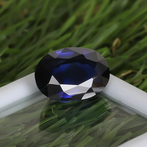 Miniatura 8 de REAL-GEMS Zafiro azul de Cachemira certificado 14.65 Ct. piedra preciosa facetada de talla ovalada para anillo, Gema, zafiro