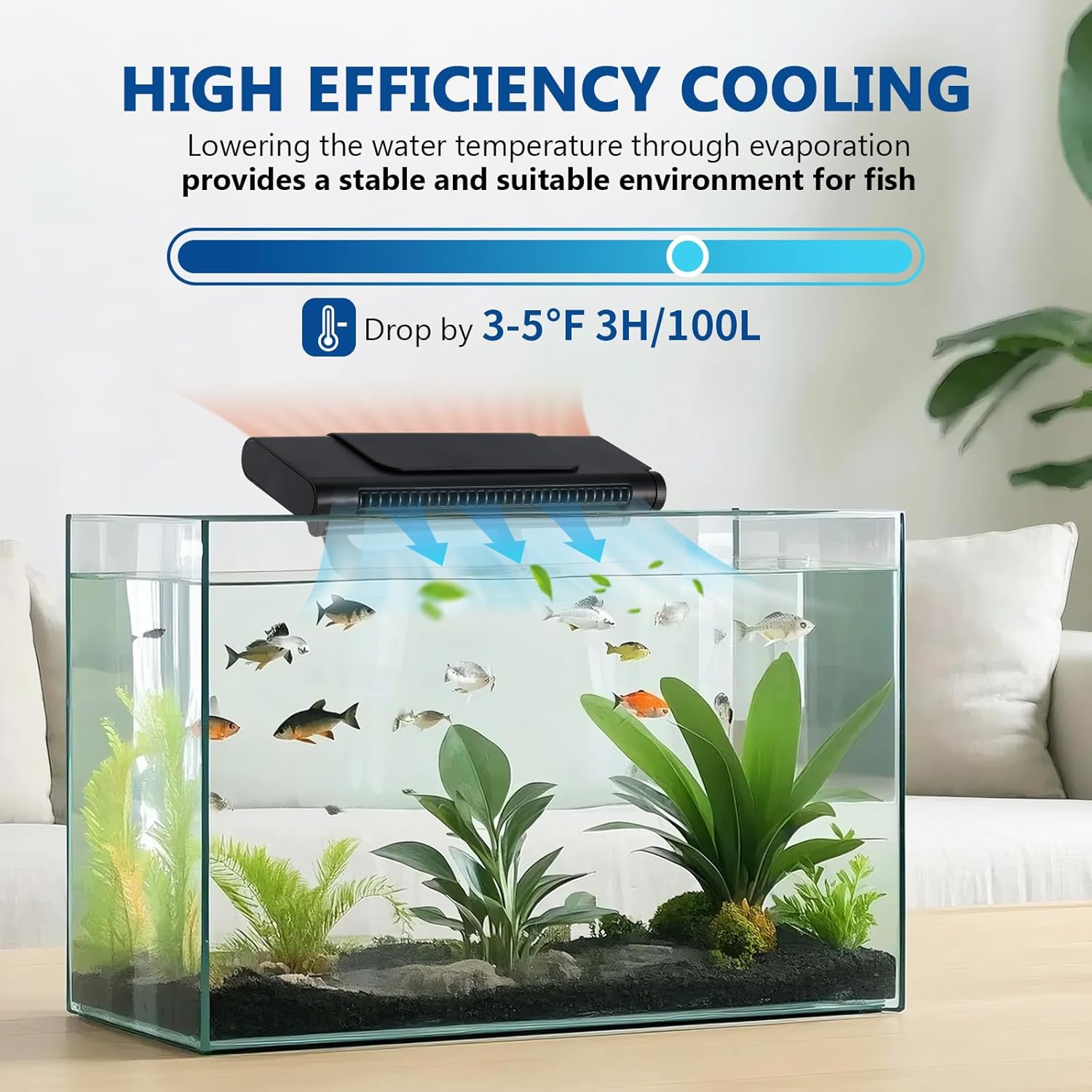 42Gal Aquarium Chiller & Aquarium Cooling Fan with Light