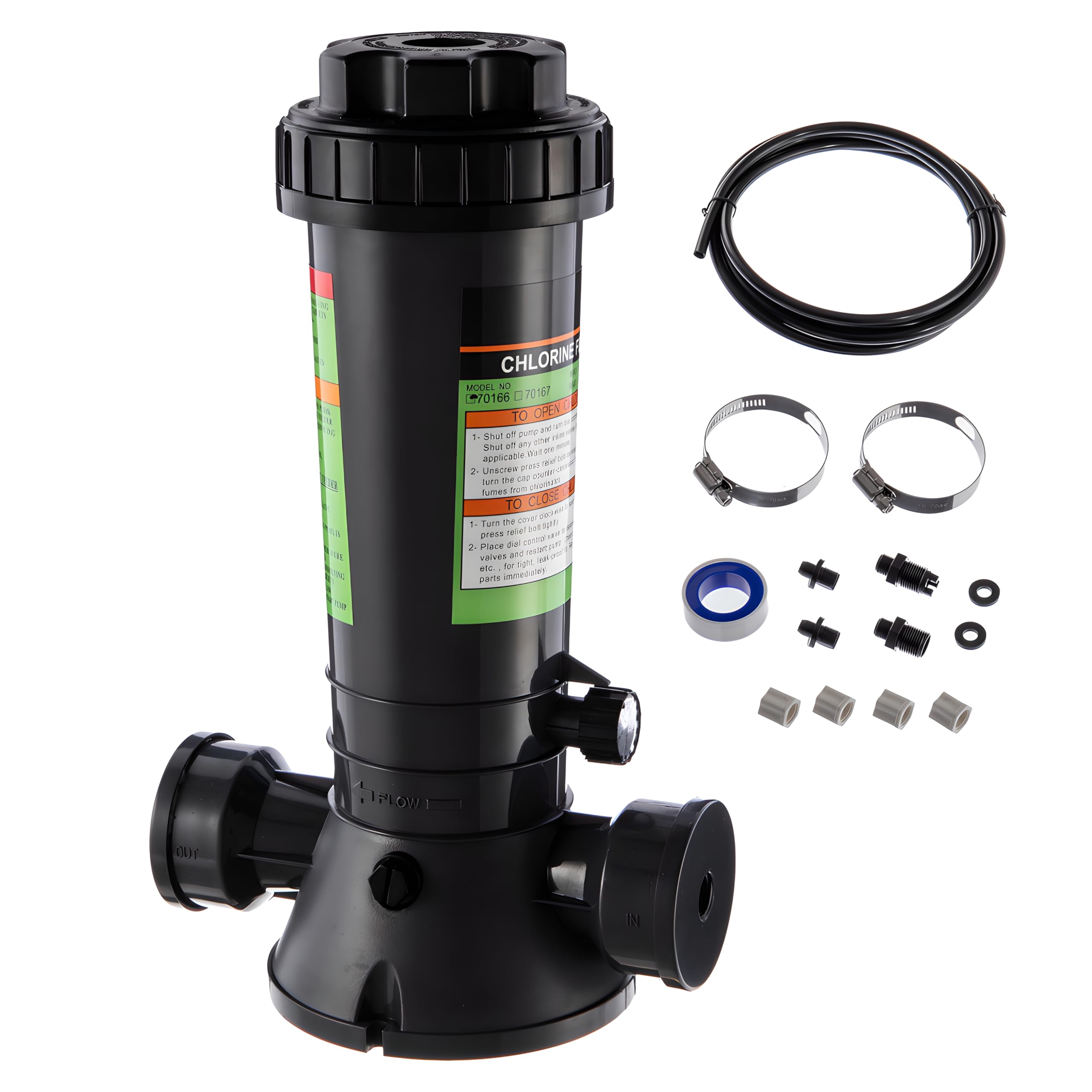 Clorador automático de piscina para piscinas sobre el suelo y enterradas, fuera de línea, dispensador de cloro soporta 4.2 libras, kit de instalación completo
