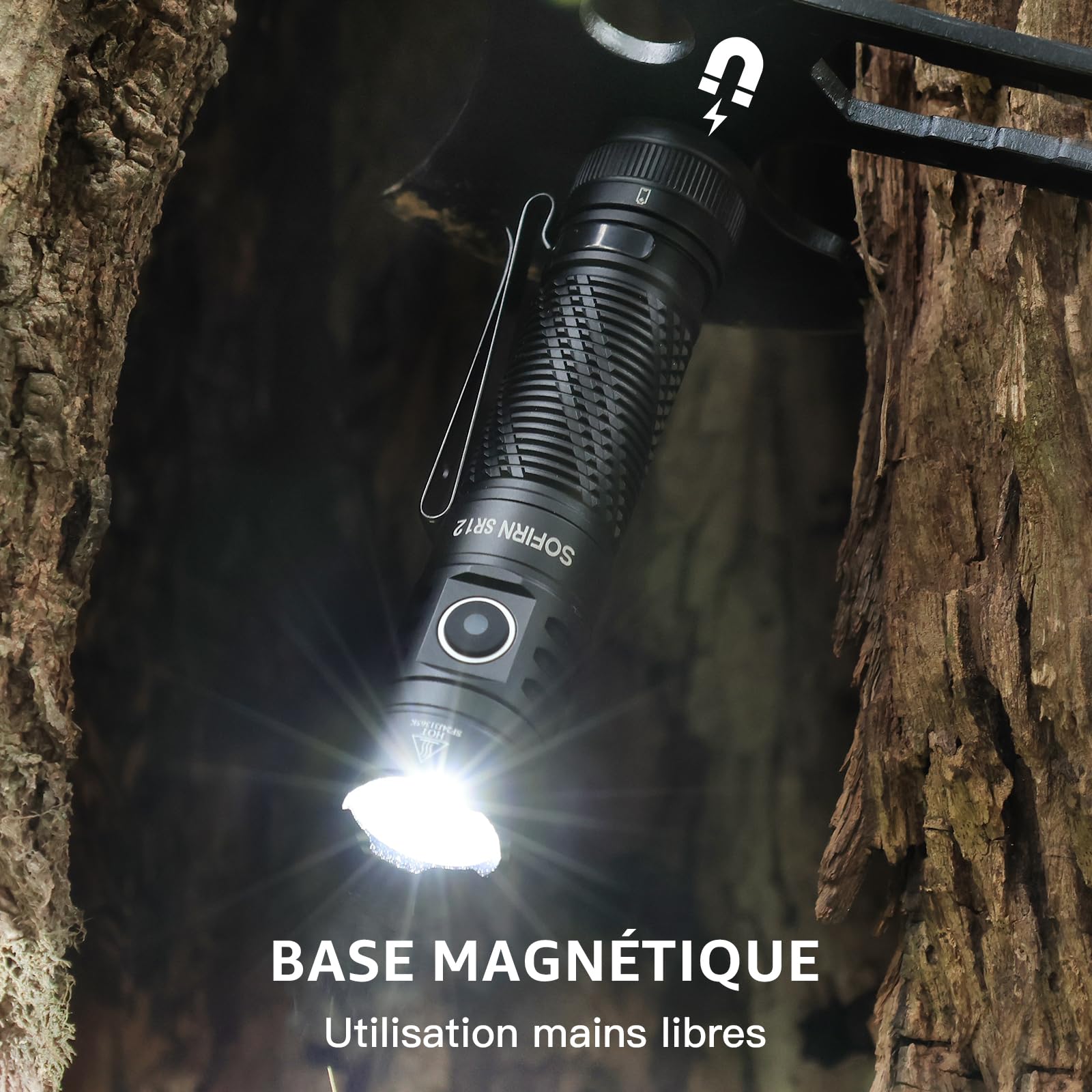 Sofirn SR12 lampe rechargeable à DEL – poche lumineuse EDC, 396,2 m, haute luminosité, étanchéité IP68, interface