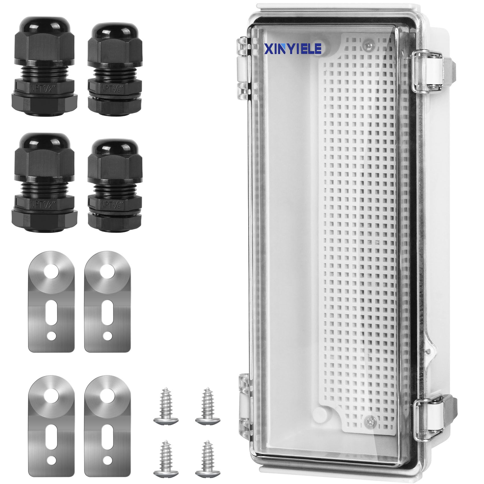 Waterproof Outdoor Project ABS Plastic Junction Box IP67 Weatherproof Dustproof Enclosure with Hinged Cover, Mounting Plate,Wall Brackets for Power Project (8.7"X6.7"X4.5") — Amazon image 12