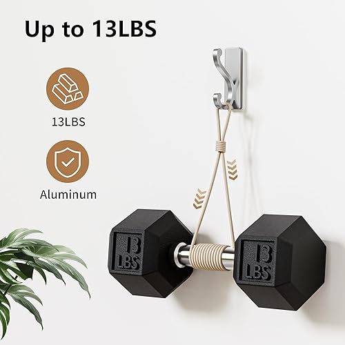 Miniatura 4 de Ganchos plateados para colgar  Paquete de 6 ganchos autoadhesivos para colgar ropa, toallas, llaves, bolso, mochila, ganchos adhesivos para puerta,