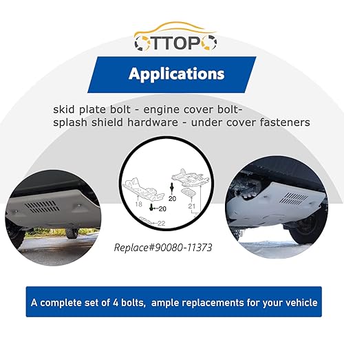 Miniatura 6 de Pernos de placa deslizante compatibles con Toyota 4Runner Tacoma FJ Cruiser Tundra Sequoia Land Cruiser 304 Acero inoxidable 0.472 in cabeza