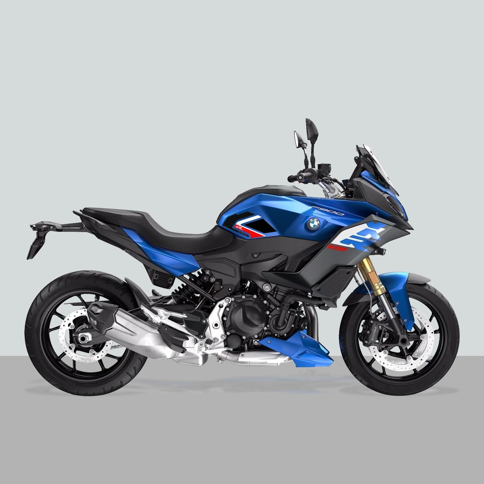 Resin Bike Adhesivos de Moto Compatibles con BMW F 900 XR 2023-2026. Protección Latérales del Tanque de Choques y Arañazos de Moto. Par de Pegatinas 3D Resinadas Made in Italy