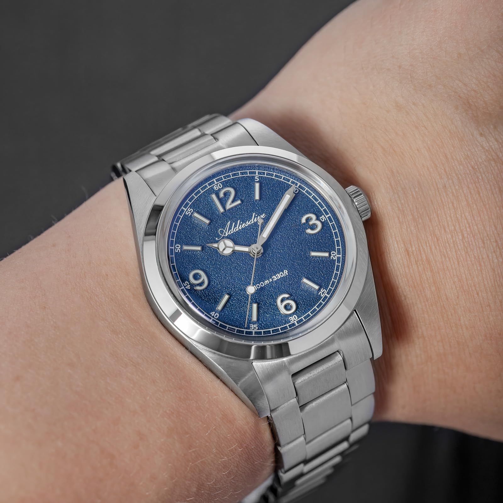 ADDIESDIVE Orologio da polso da uomo, 36 mm, al quarzo, con vetro a bolle luminoso fino a 100 m, impermeabile, minimalista, unisex