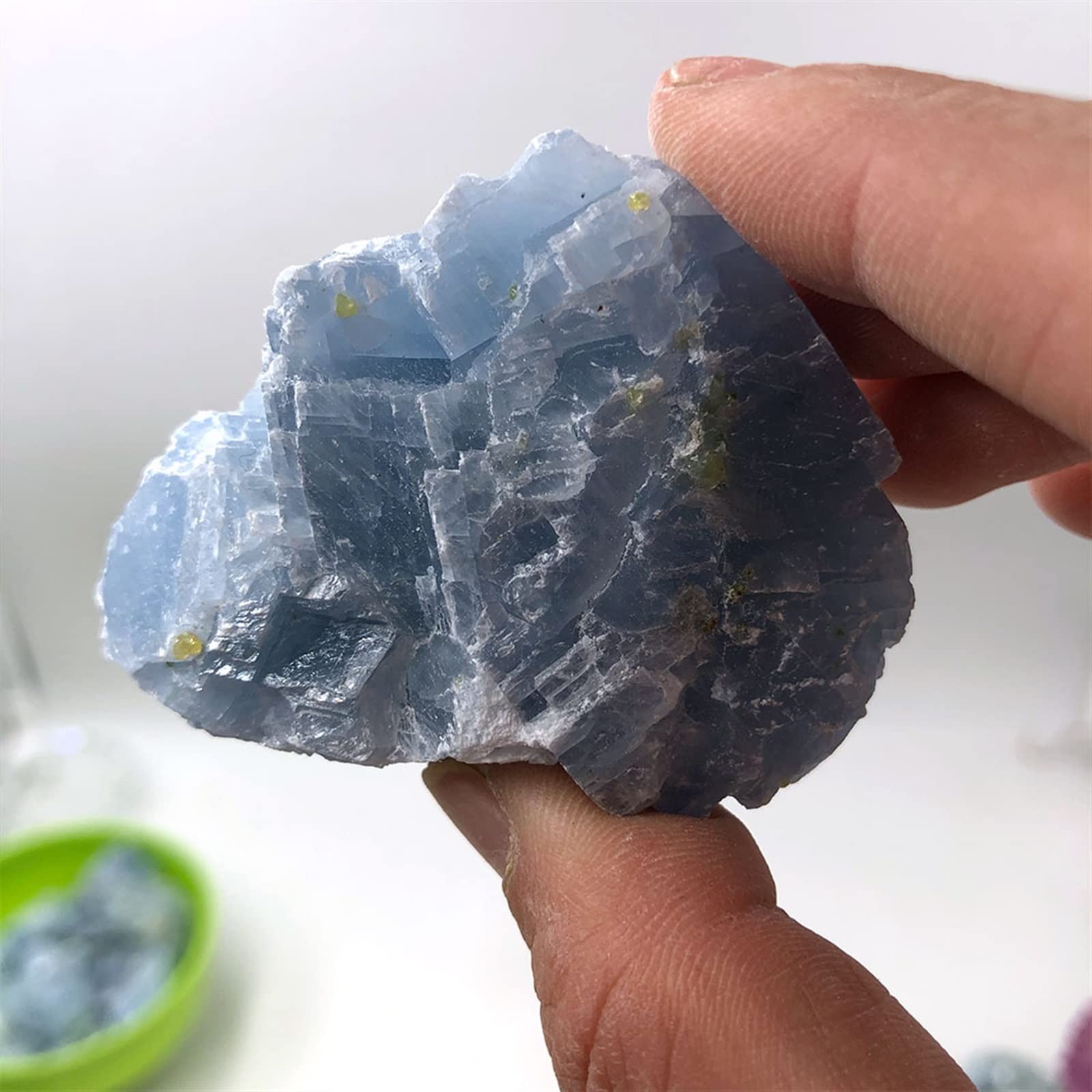 1pc Casuale Blu Calcite Pietra Grezza Cristalli di Quarzo Grezzo Acquario di Roccia Decorazioni for la casa Decorazione della Stanza
