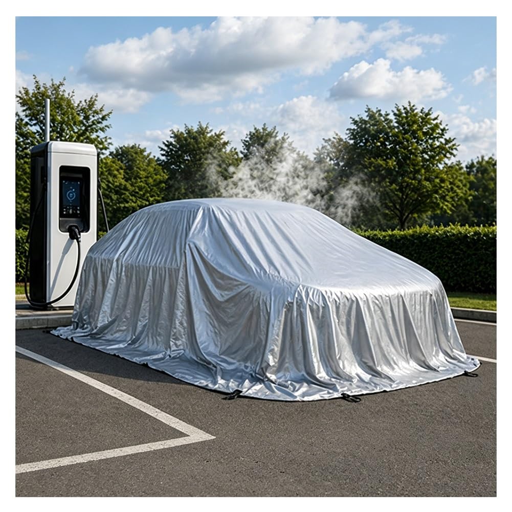 Sxlawesom Gray Emergency Fire Blanket Silicone-Coated Car Fire Blanket, Ev & Gas Vehicle Fire Suppression Cover For Garage, Parking Lot(19.7 * 19.7Ft/6 * 6M)