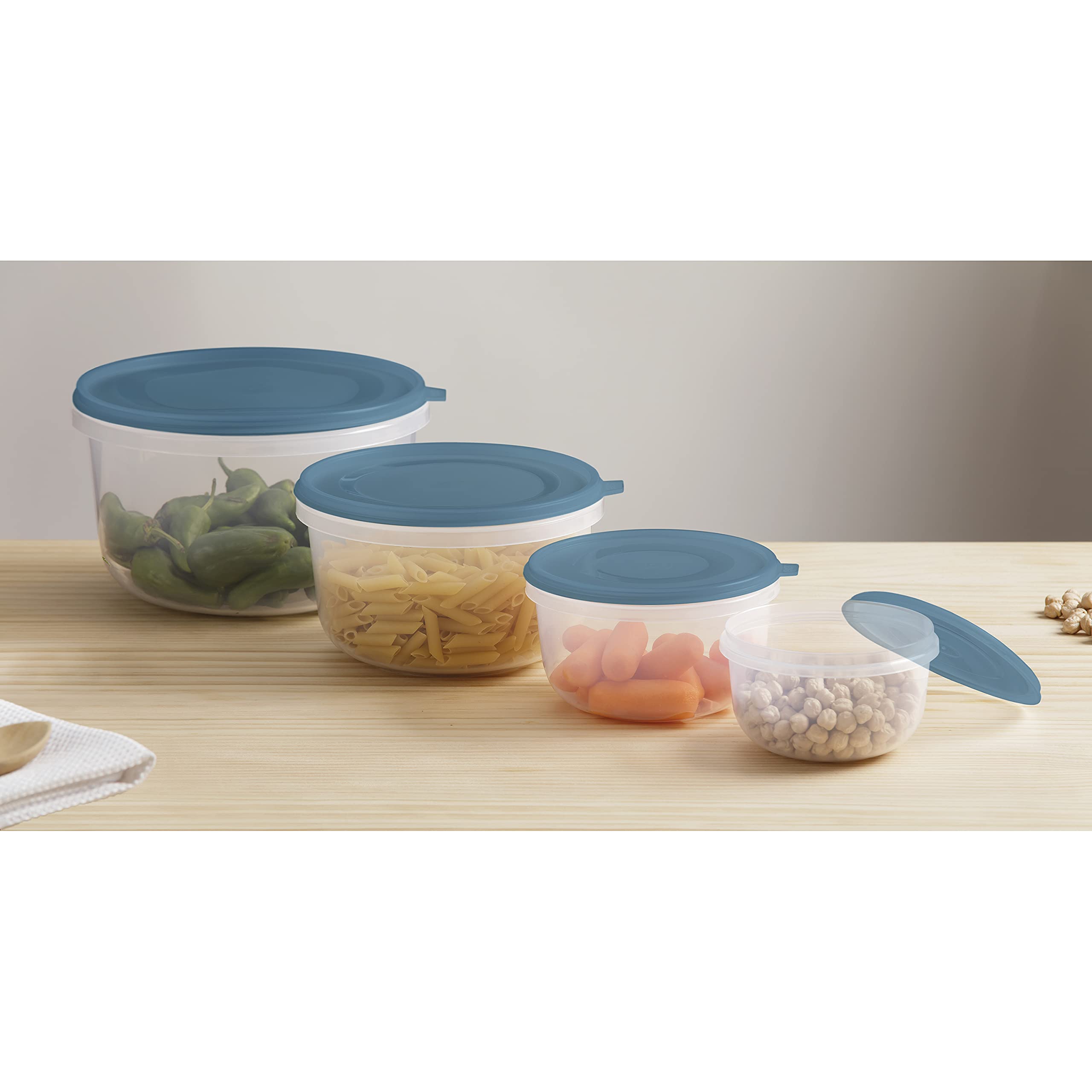 TATAY 4-teiliges Lunchbox-Set – 0,3L, 0,6L, 1,2L, 2,2L, BPA-frei, Mikrowellen- & Spülmaschinengeeignet