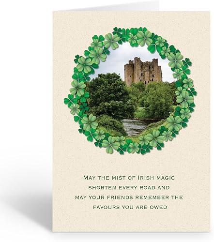 Miniatura 1 de Stonehouse Collection  12 tarjetas de felicitación del día de San Patricio  Tarjetas de bendición irlandesa  Tarjetas de felicitación del castillo