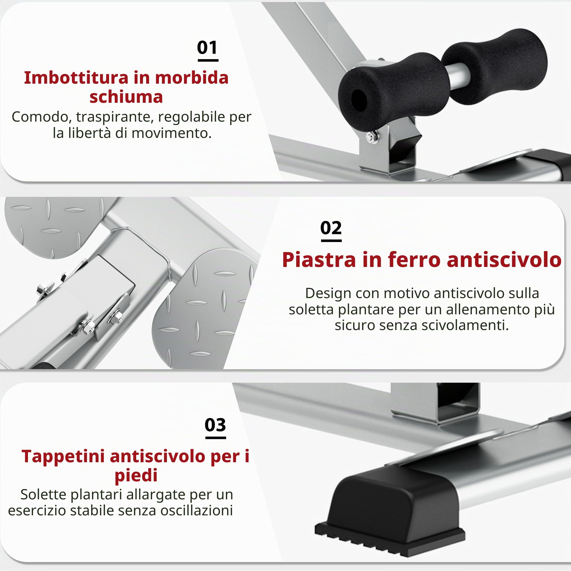 soges Sedia romana Hyperextension Panca Romana Panca Muscolare Regolabile Multifunzionale Attrezzature di Allenamento Estensione Indietro