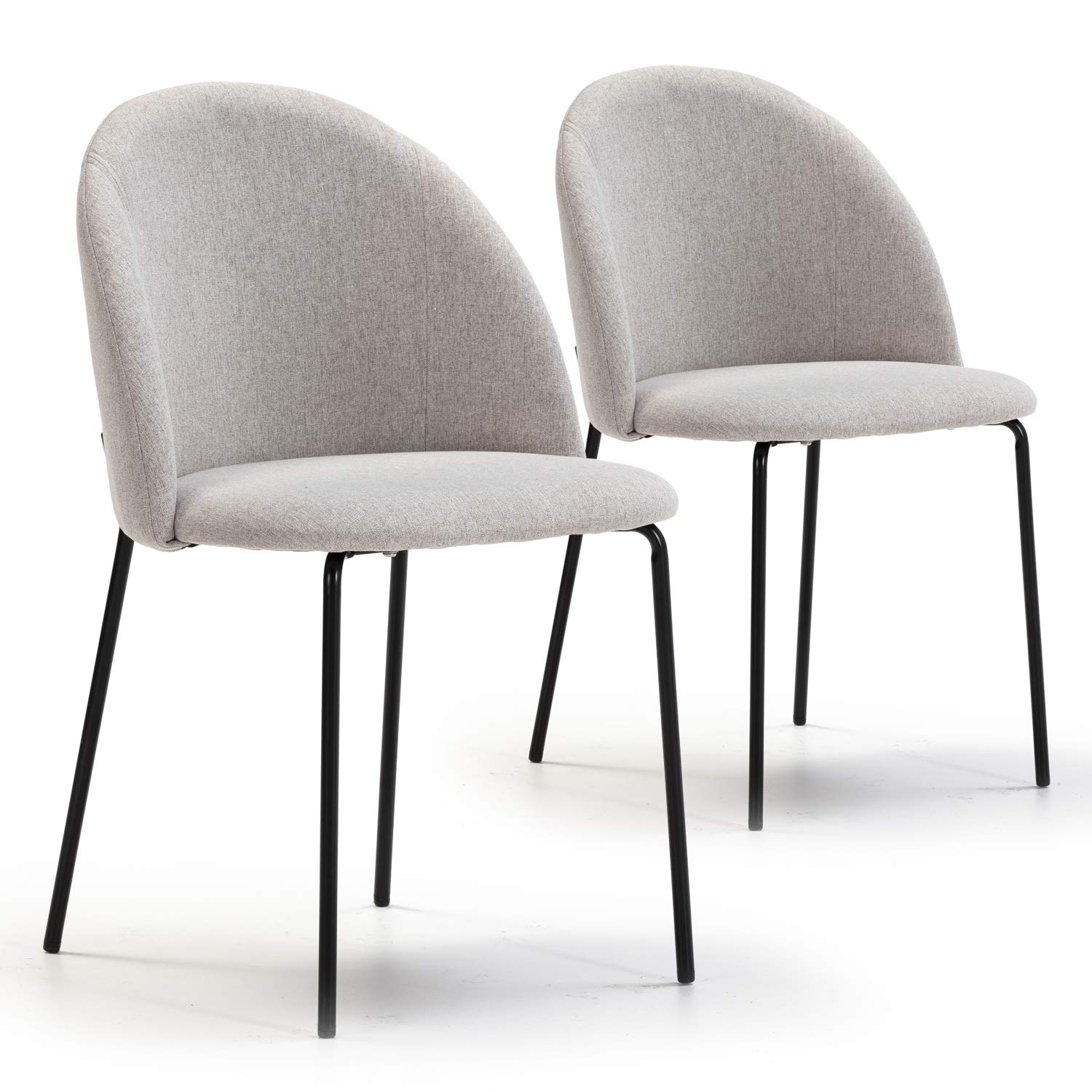 VS Venta-stock Set de 2 sillas Comedor Kenia tapizadas Beige, certificada por la SGS, 43 cm (Ancho) x 47 cm (Profundo) x 78,5 cm (Alto)