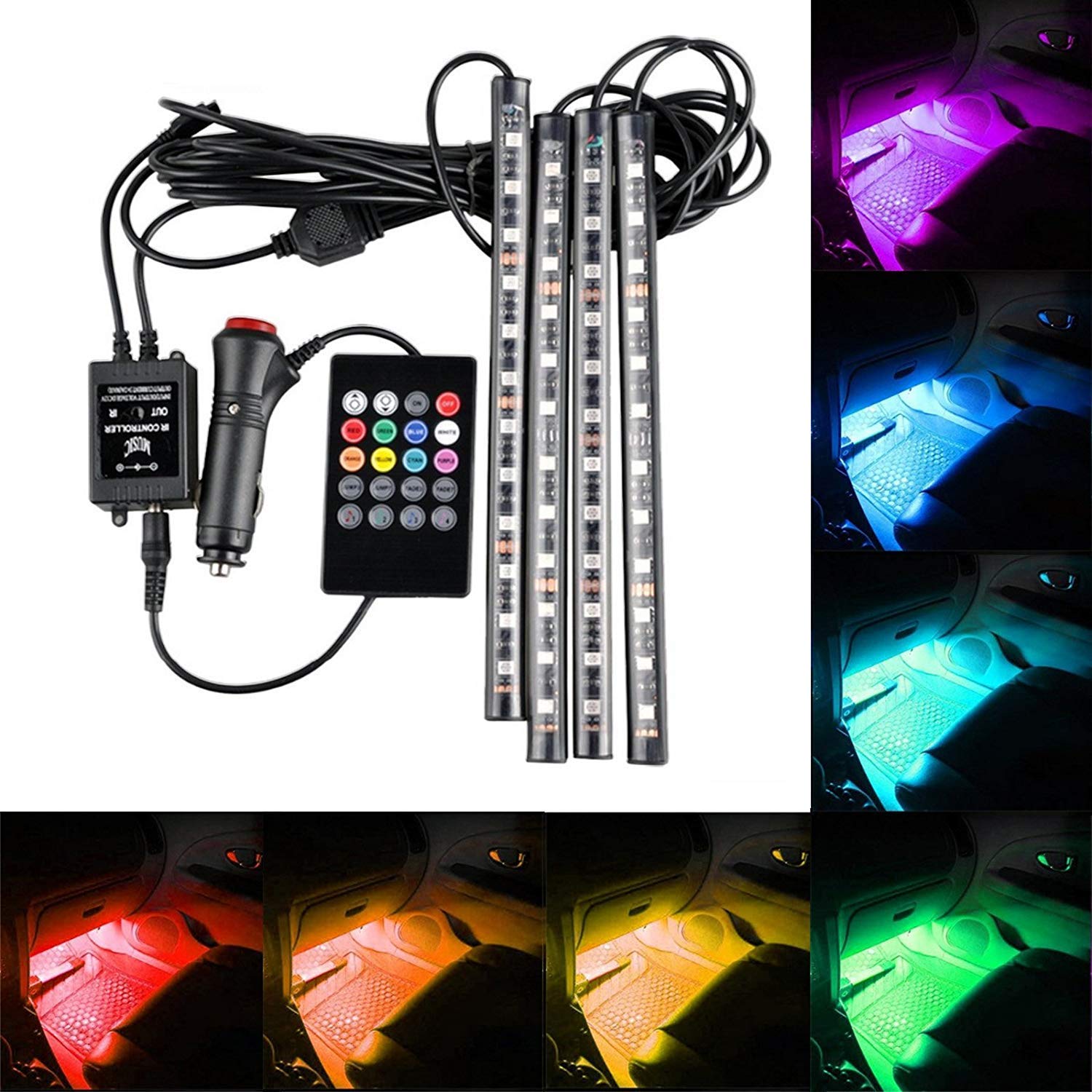 SOCAL-LED LIGHTINGCar RGB LED RC Strip Lights (Multicolor, 5050 48 SMD)