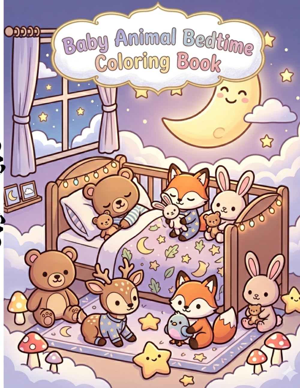 Baby Animal Bedtime Coloring Book: Adorable Sleepy Friends to Color