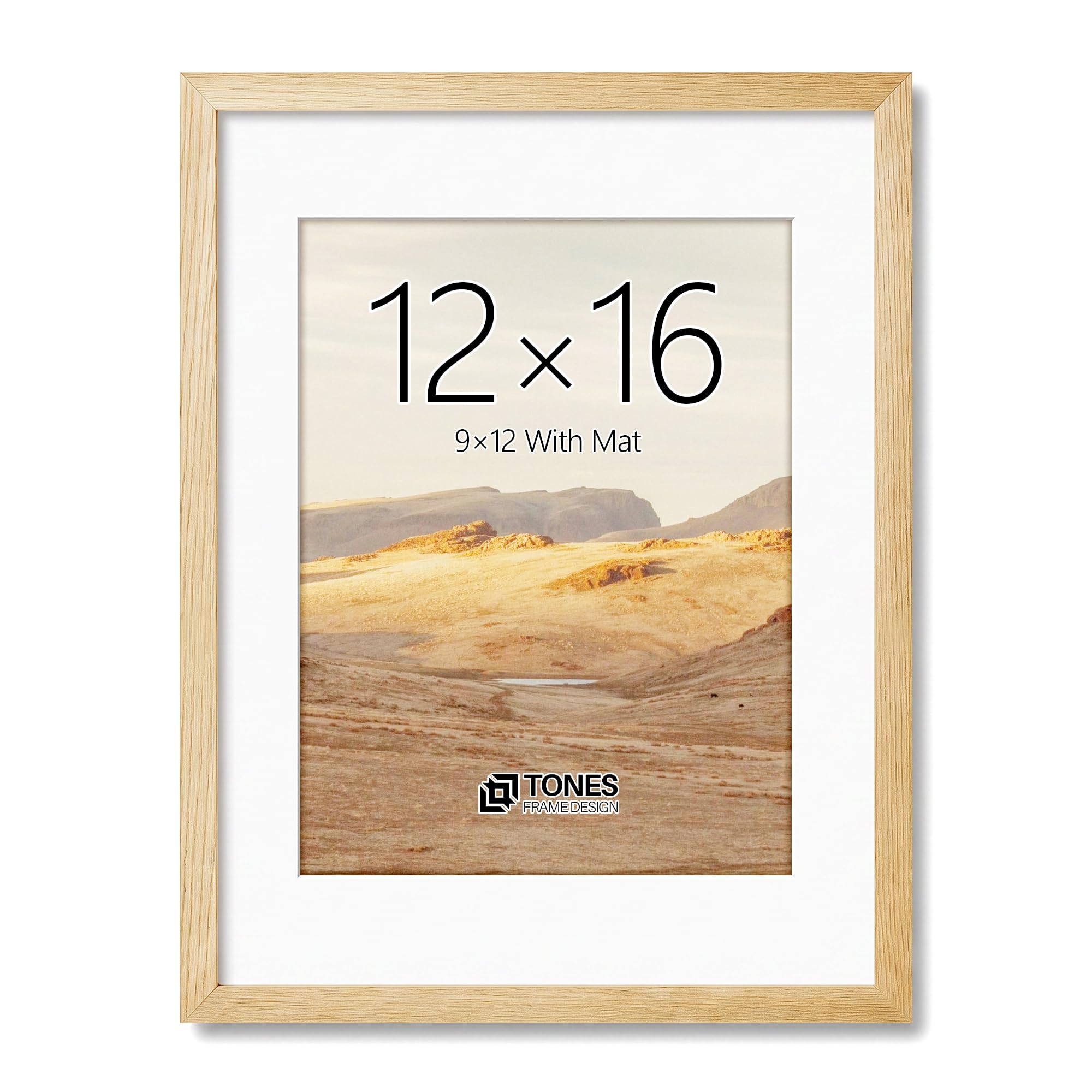 TONES FRAME DESIGN 12x16 Natural Oak Picture Frame
