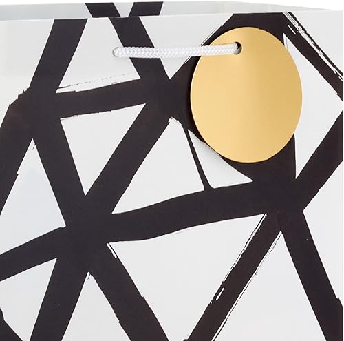 Miniatura 7 de Hallmark Surtido de bolsas de regalo en blanco y negro (8 bolsas 4 medianas 9", 4 grandes 13") para bodas, graduaciones, jubilaciones, día de San