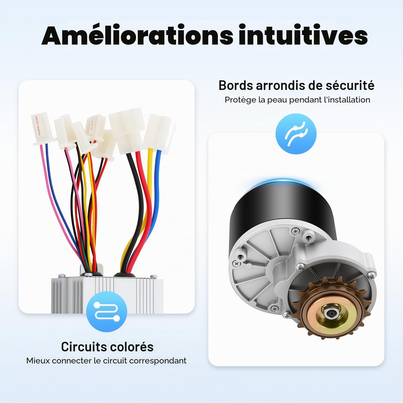 Kit de conversion de vélo électrique, 350 W, 36 V, kit d'accélérateur à pouce, conversion avec chaîne et accélérateur à pouce, pour montage de vélo