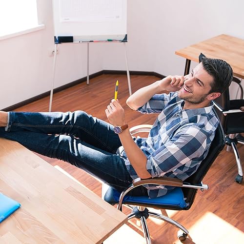 Miniatura 5 de Nuanchu Cojín cuadrado inflable transpirable cómodo inflable para asiento de aire e inflador para sentarse, inodoro, oficina, silla escolar, silla