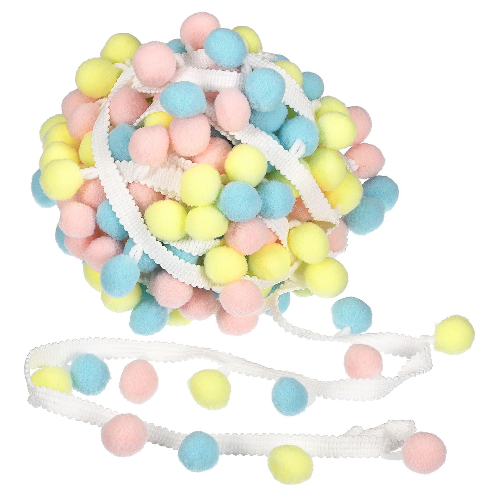 Ruban à Pompons DIY - 20 Yards, Largeur 1 Cm, Pompons 0,6 Cm, Nylon, Pour Couture, Décoration Vêtements, Rideaux, Accessoires - 3