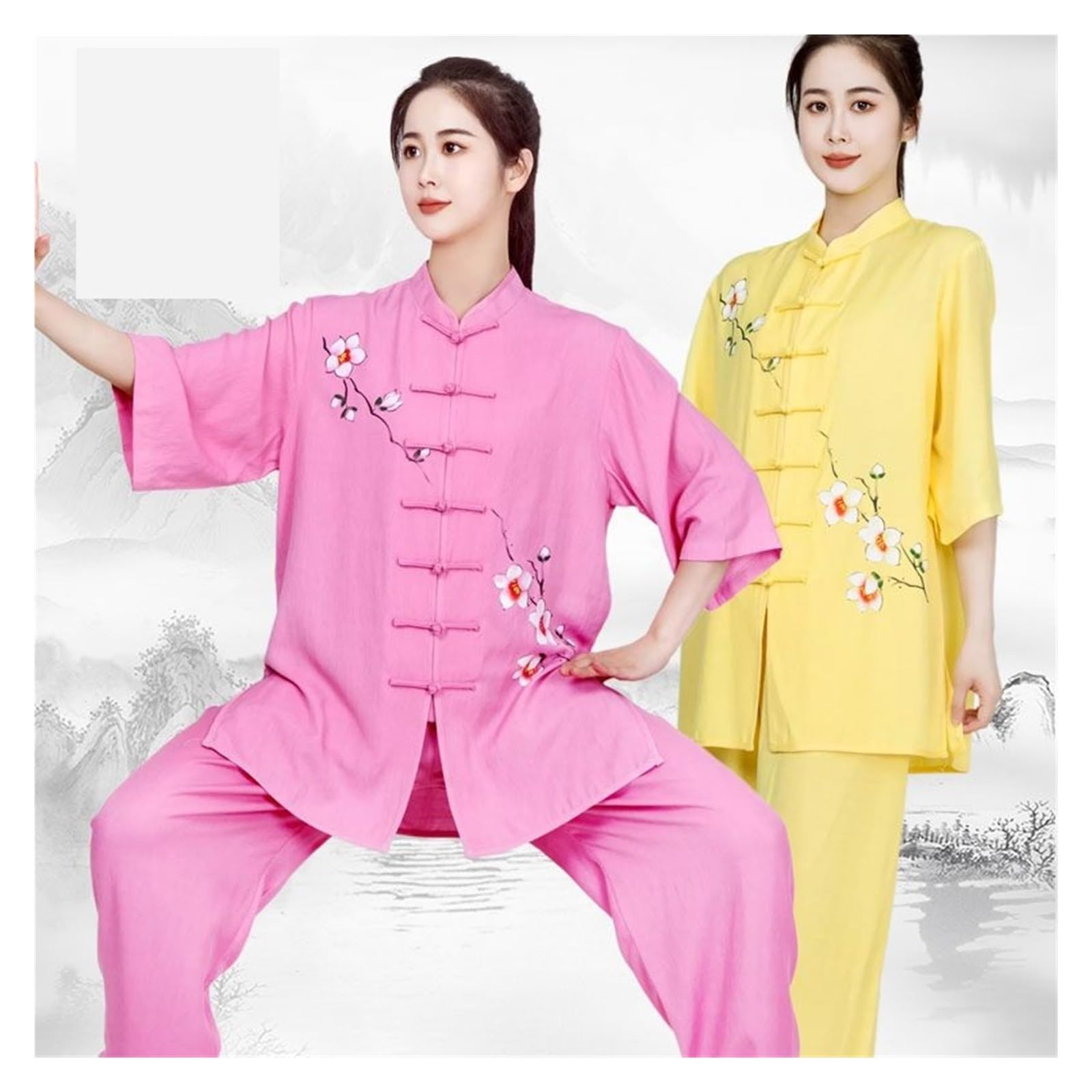 Tai Chi Performance Outfit Zen Tee Freizeit Übung Kleidung Sommer Lose Dünn Baumwolle Linie Tai Chi Kleidung für Senioren Anfänger Männer Frauen