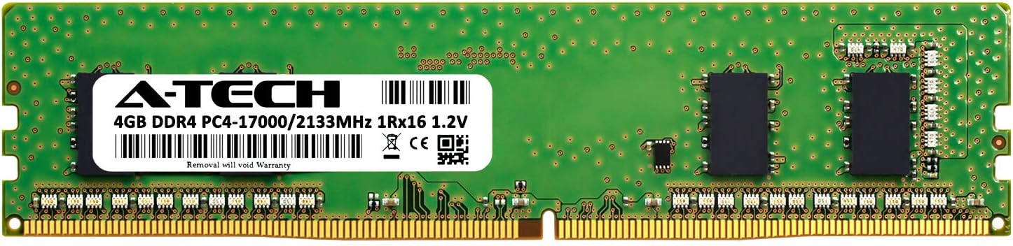 A-Tech 4GB DDR4 2133MHz DIMM PC4-17000 UDIMM Non-ECC 1Rx16 1.2V CL15 288-Pin Desktop Computer RAM Memory Upgrade Module