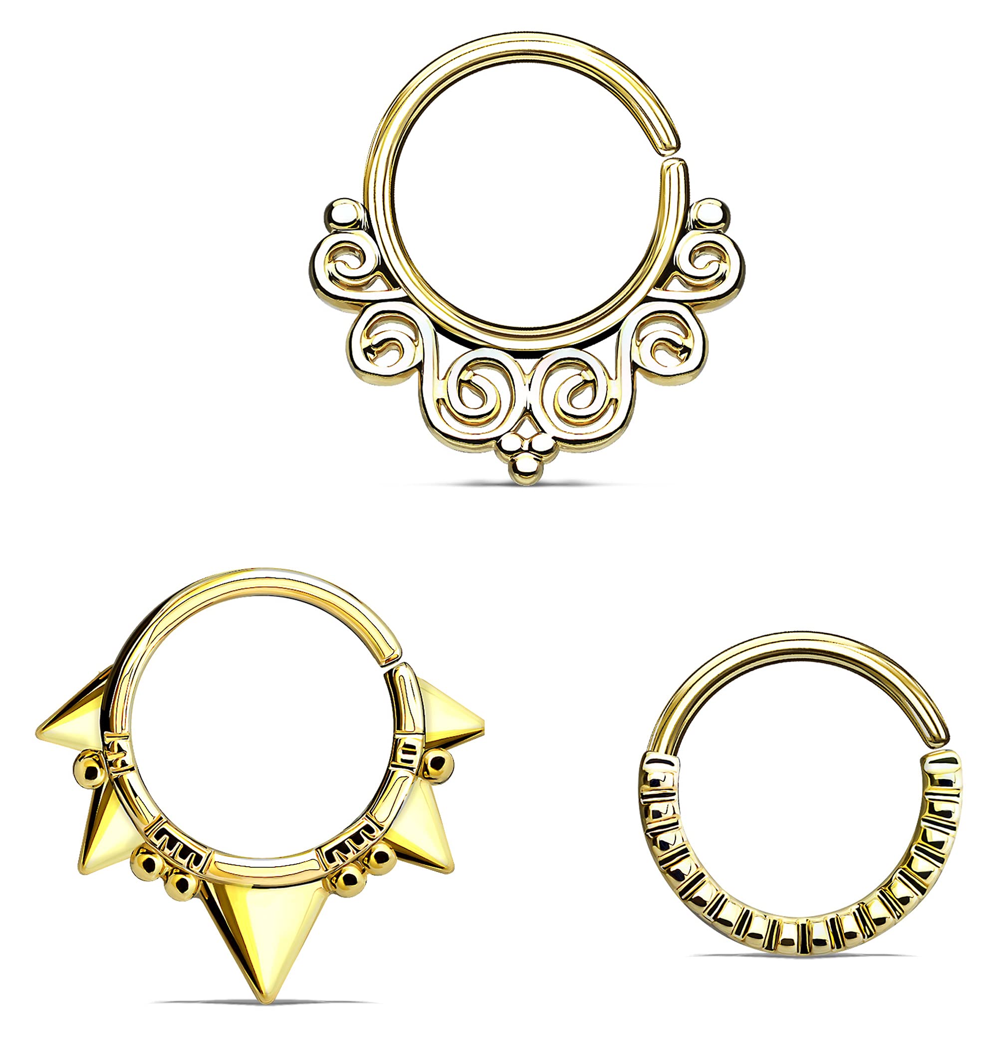Via Mazzini Gold Plated No-Piercing Clip-On Hoop Nose Rings For Women And Girls (ER0852) 3 Pcs (B01FAPZ39W) Amazon Price History, Amazon Price Tracker