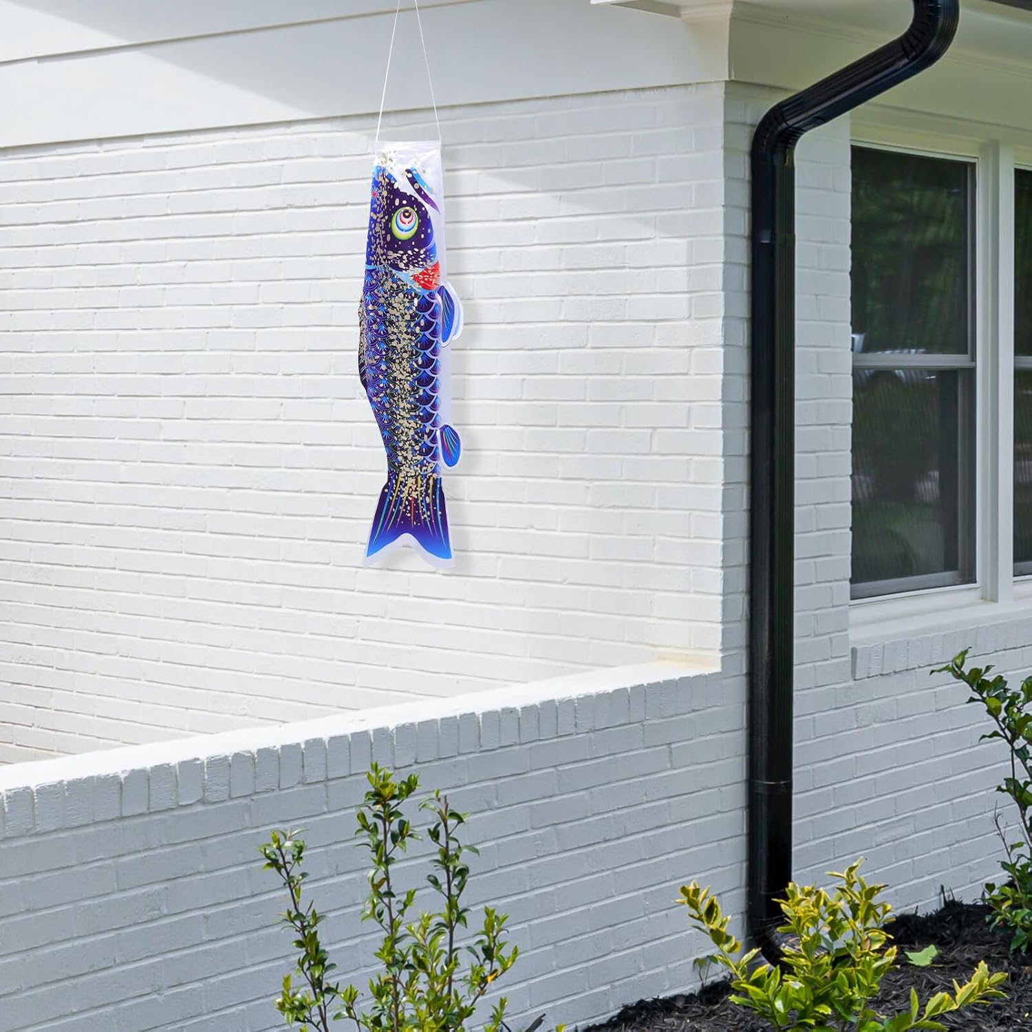 NUOBESTY Japanese Carp Windsock Flag: 40 Inches Koi Fish Windsock Koinobori Streamer Fish Flag Kite Hanging Decor for Garden Yard