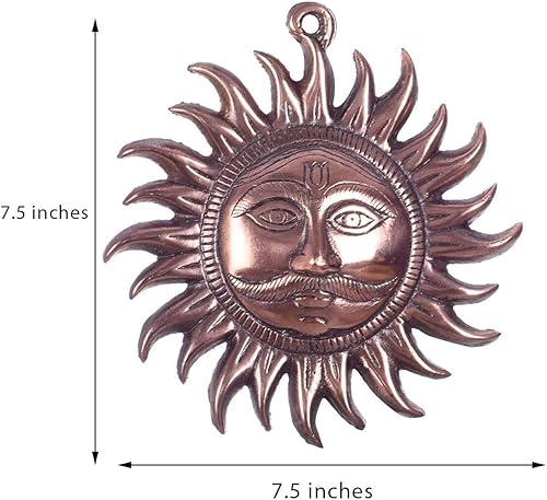 Miniatura 2 de Vastu Sun Surya - Colgante de pared de cobre para el hogar, oficina, entrada, protege su entorno de todo y cualquier tipo de negatividad, mal de
