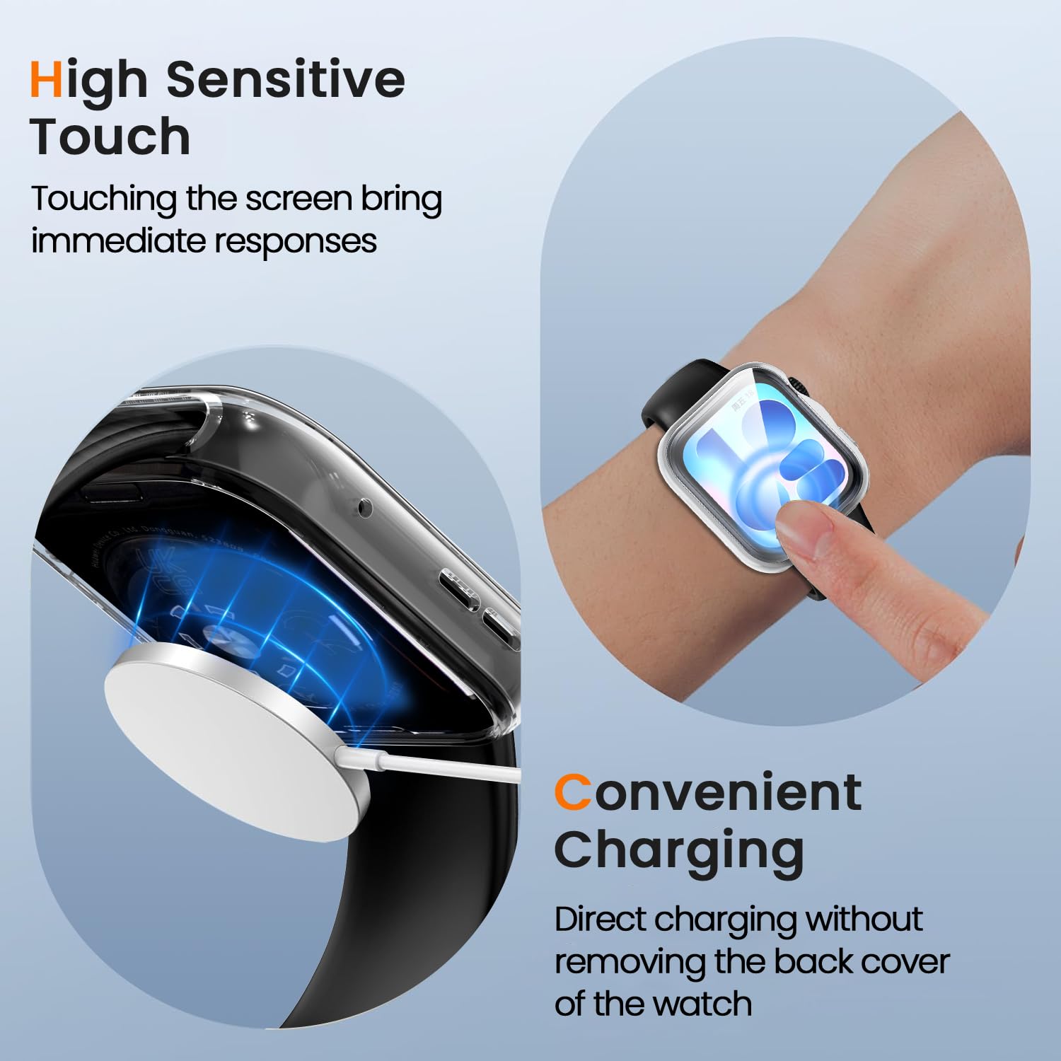 ivoler 3 szt. Etui + Folie Ochronne dla Huawei Watch Fit 5, Pełne Pokrycie, Przezroczysty + Czarny + Srebrny