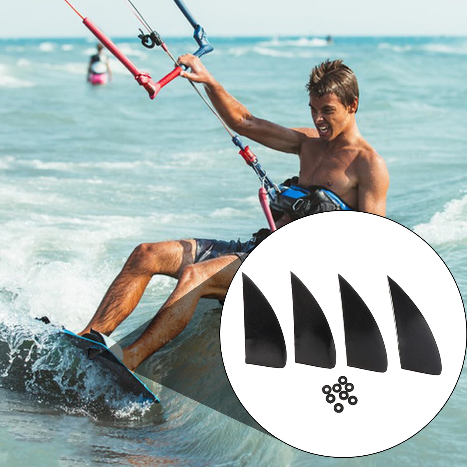 Aletas De Surf 4 Piezas Fly para Tabla De Kitesurf Juego Reforzado Desmontable