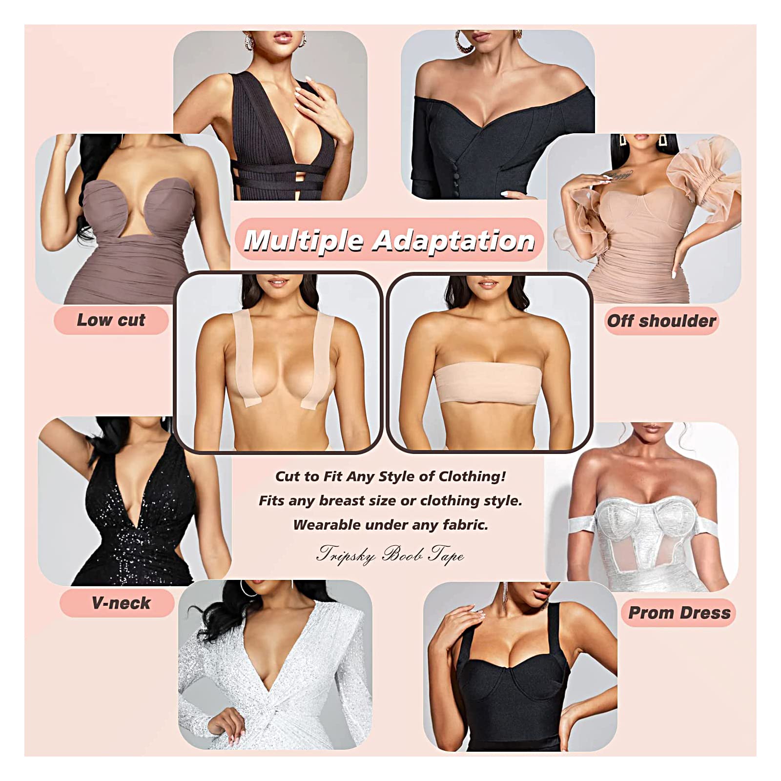 Boob Tape Per Coppe A-E - Nastro Adesivo Sollevaseno, Ipoallergenico E Traspirante - Foto 14