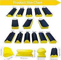 Vista 2 de Juego de 16 piezas de bloques de lijado de perfil contorneado - Material de espuma con velcro, bloque lijador manual - Formas convexas y cóncavas