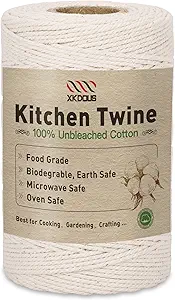 XKDOUS 476ft Butchers Cooking Twine, 100% Cotton Food Safe Kitchen Twine String, 2mm Cotton Twine for Meat and Roasting, Trussing Poultry, Baking & Crafting