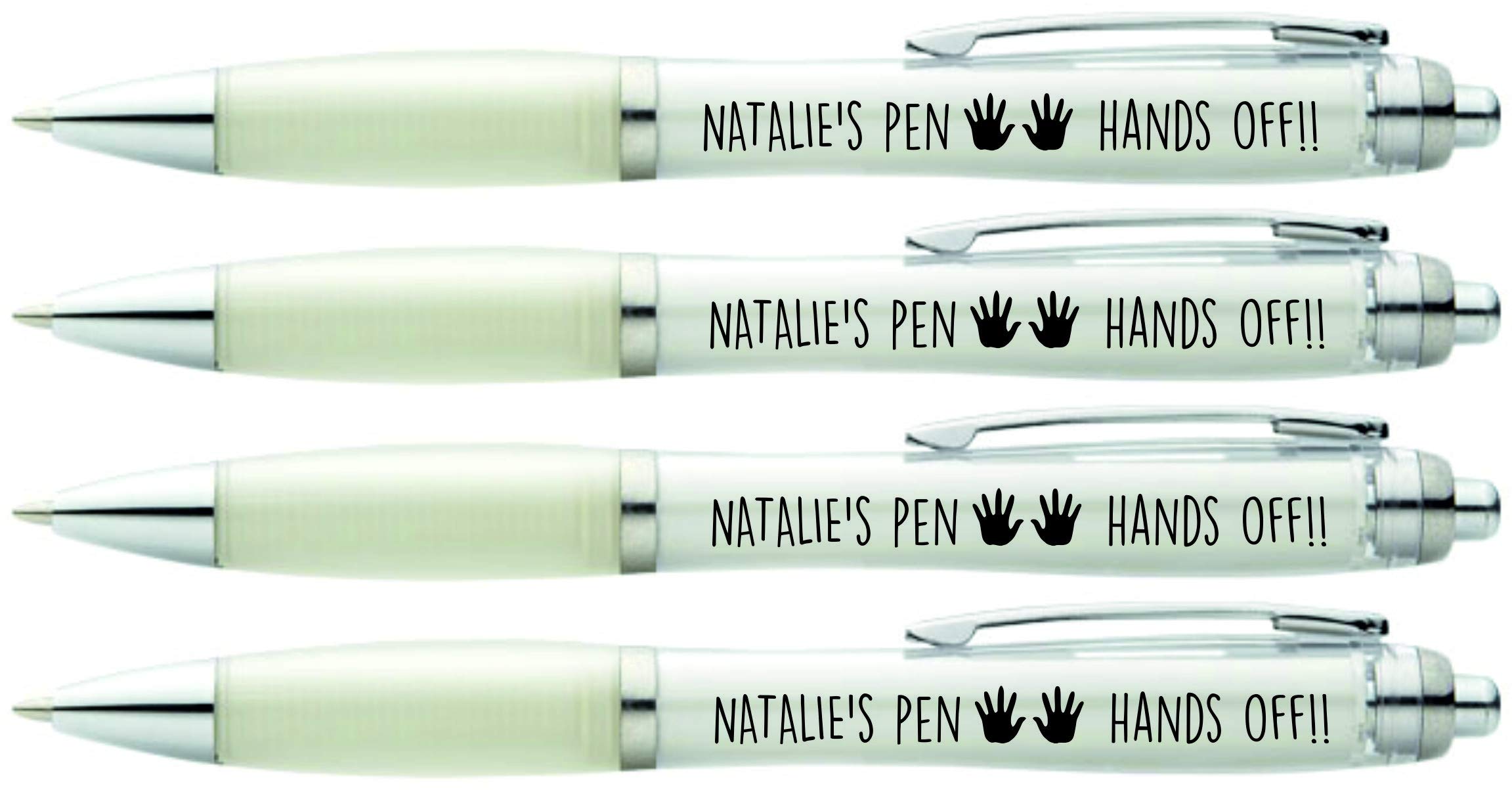 Hands Off NATALIE'S PEN, 4 X PRINTED PENS FOR NATALIE