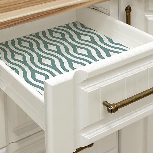 Miniatura 4 de Papel tapiz autoadhesivo para decoración del hogar, estilo moderno, geométrico, abstracto, con ondas, para despegar y pegar, 15.7 x 138 pulgadas