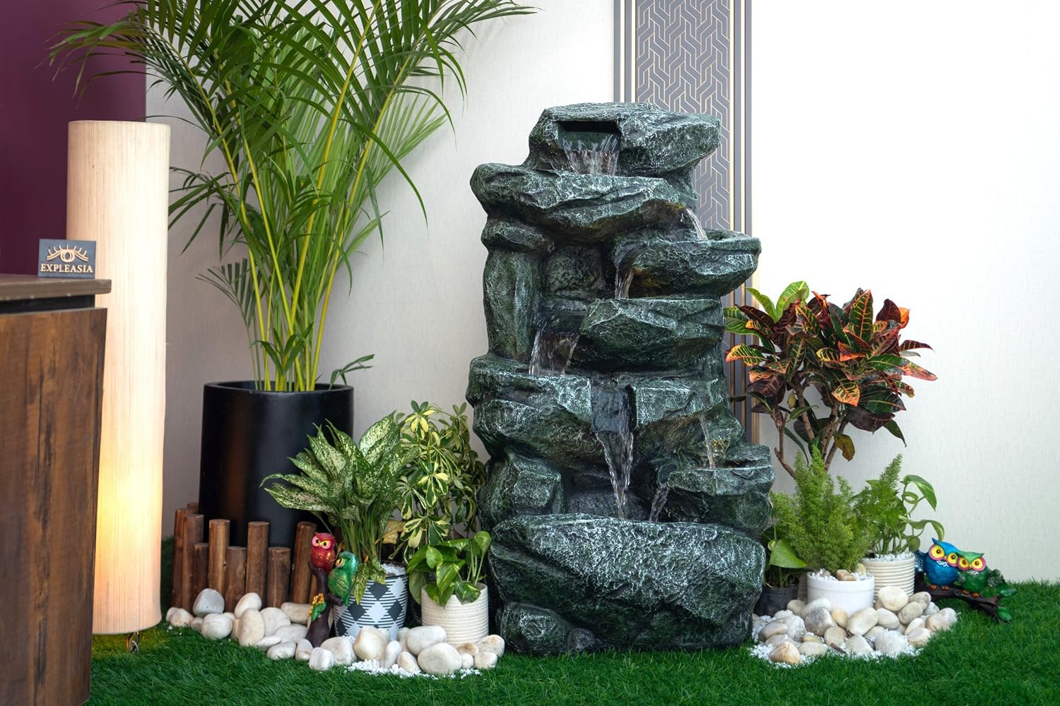 EXPLEASIA Rainforest Water Fall Water Fountain, Water Fountain for Home Big Size, Water Fountain for Garden, Water Fountain for Home vastu, Fountain for Home décor Waterfall (48.3 x 38.1 x 101.6) Cm - Image 2 thumbnail