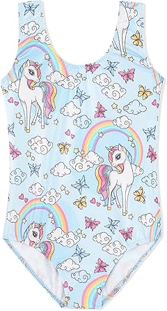 HOZIY Gymnastics Leotards for Girls Toddlers Kids Sleeveless Tumbling Outfits for Dance Print