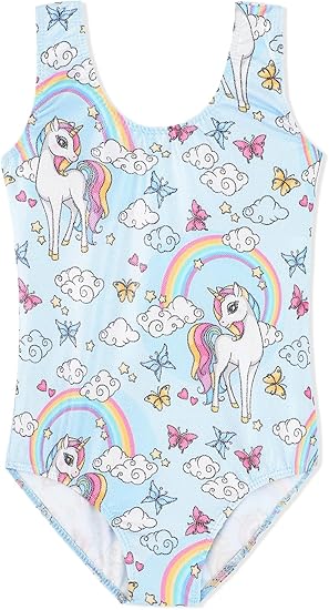 HOZIY Gymnastics Leotards for Girls Toddlers Kids Sleeveless Tumbling Outfits for Dance Print