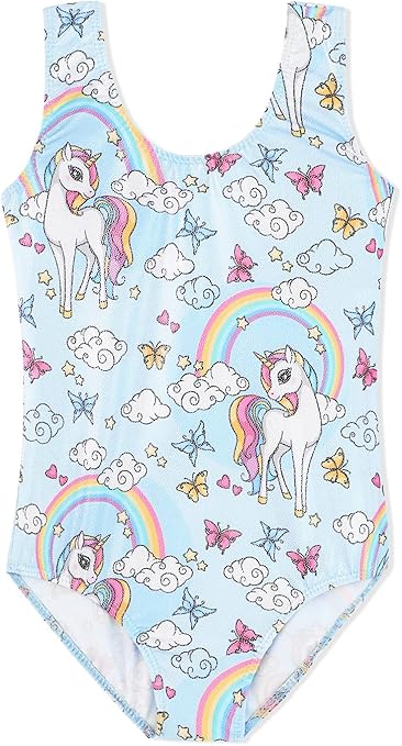 HOZIY Gymnastics Leotards for Girls Toddlers Kids Sleeveless Tumbling Outfits for Dance Print