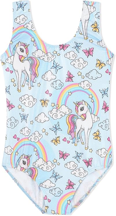 HOZIY Gymnastics Leotards for Girls Toddlers Kids Sleeveless Tumbling Outfits for Dance Print