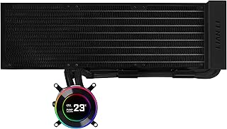 LIANLI Simple Water Cooling Kit, HydroShift II, LCD-C, 360N, Black, 2.1-inch Circular IPS LCD Display, No Fan Model, Japan...