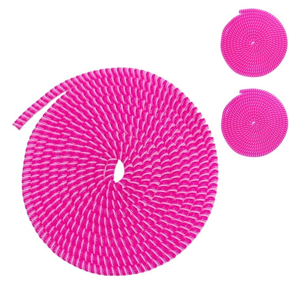 CRYSENDO Spiral Triple Colors 1.5 Meters Each-Full Size Cable Cord Protectors Winders for Mobile Phone Charging Cable Earphones (Hot Pink - 3pcs)