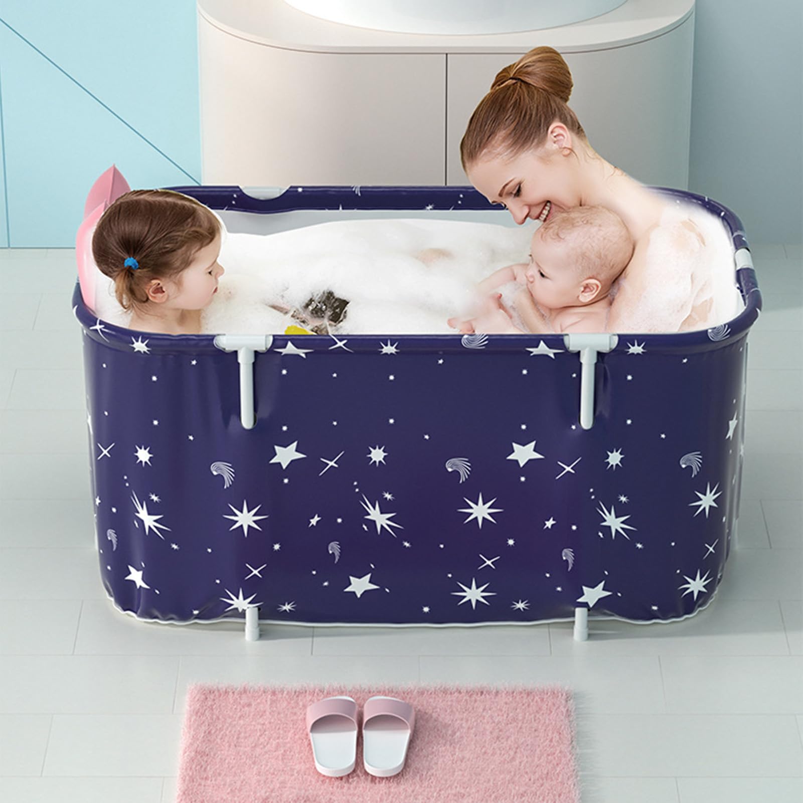 140 cm bardzo duża wanna składana dla dorosłych na całe ciało wanna rodzinne spa z pokrywą do małej łazienki, pogrubiona wielowarstwowa wanna z pokrywką