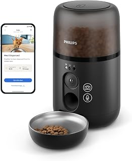 Philips Pet Series Intelligenter Futterautomat mit Kamera, Bewegungsmelder, Mahlzeitenplaner, Nachfüll-Benachrichtigung, Anti-Verstopf-Technologie, frisches Futter, einfache Reinigung, App, PAW5320/02
