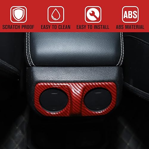 Vista 72 de Cubierta de ventilación trasera de aire acondicionado, accesorios interiores de fibra de carbono para Jeep Wrangler JL Gladiator JT Sahara