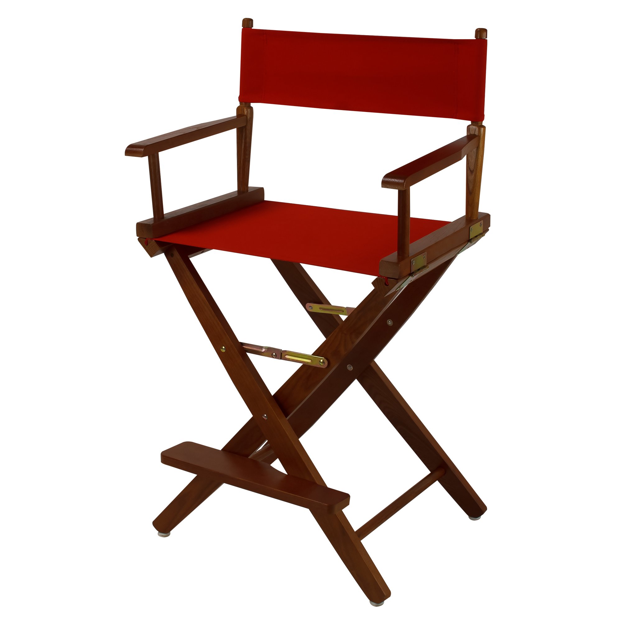 American Trails Extra-Wide Premium 24" Director's Chair Mission Oak Frame with Red Canvas, Counter Height