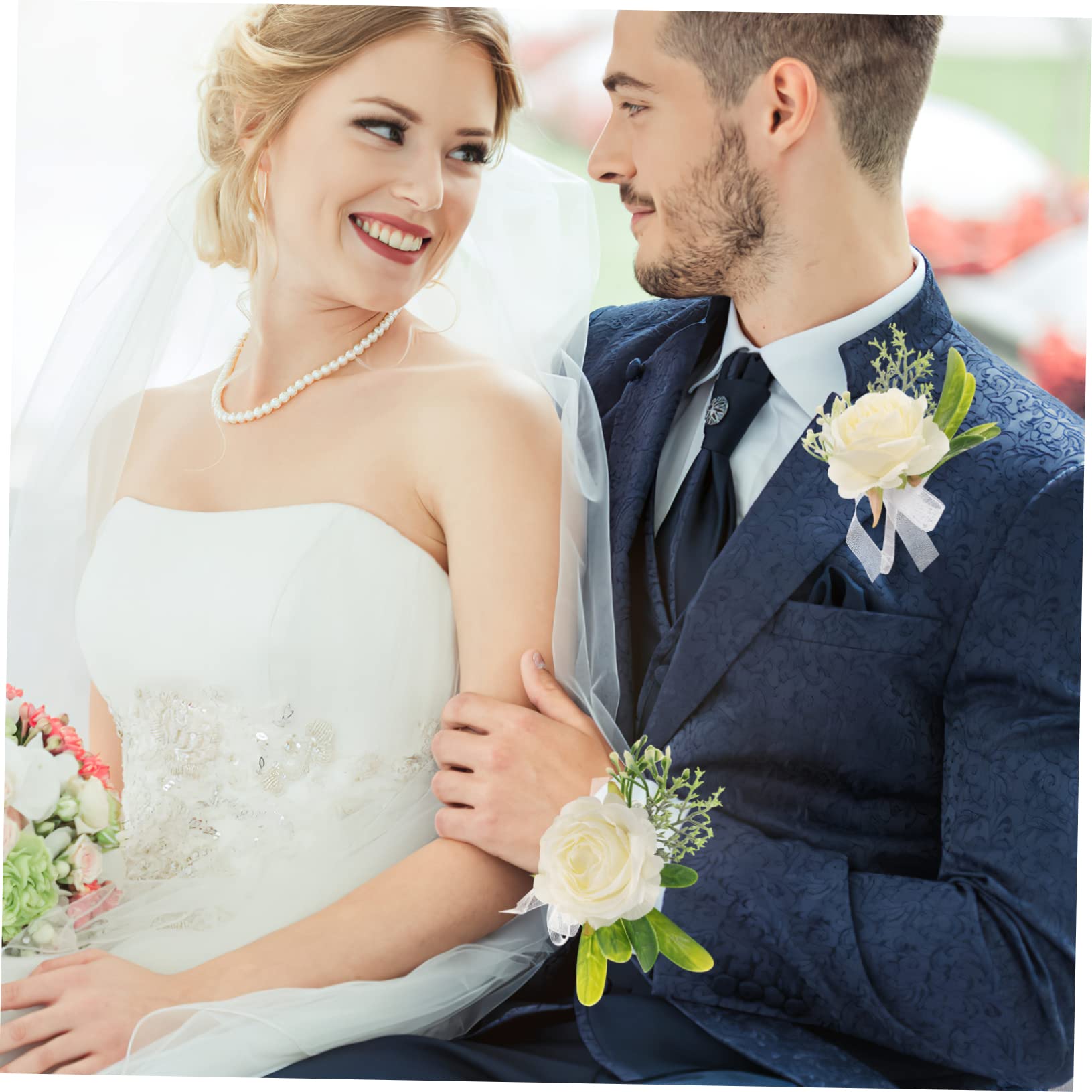 SOIMISS 5sätze Elegante Handgelenk-corsage Mit Perlen Für Hochzeiten Künstliche Blumenarmbänder Für Bräutigame Und Hochzeitsgäste Und Stilvoll Teiliges