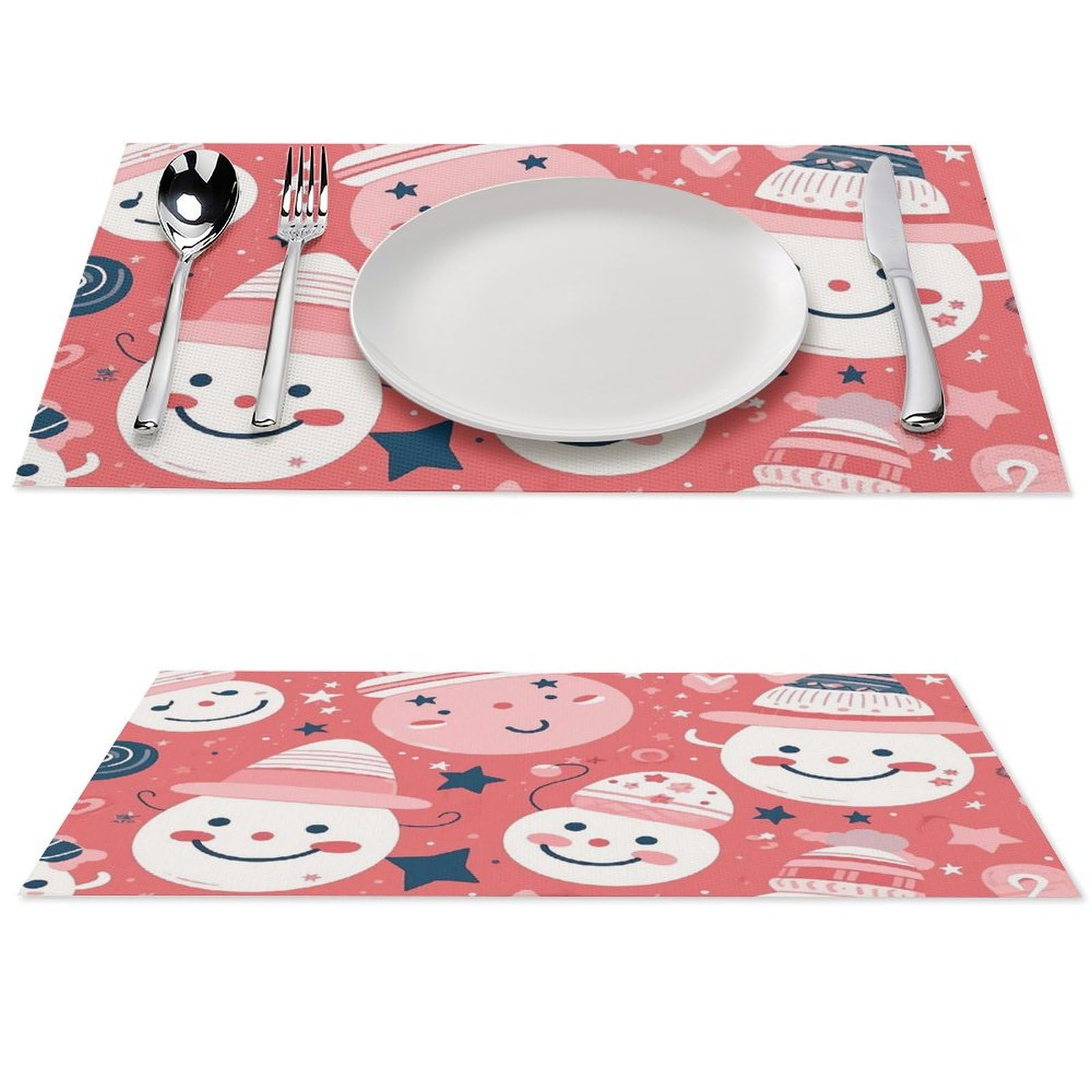 Sets de table PVC antidérapants et résistants à la chaleur lot de 6 imprimé étoiles de Noël
