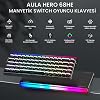 لوحة مفاتيح مغناطيسية Aula Hero 68 He Rapid Trigger Jade King Switch 8000Hz RGB Neon TKL Hot Swap Player لوحة مفاتيح سوداء