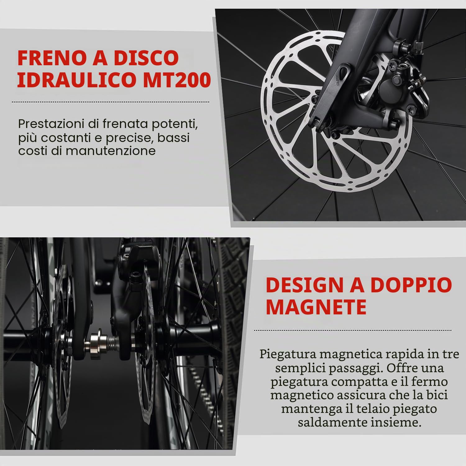 KABON Bicicletta pieghevole per adulti, mini-compatto pendolari in fibra di carbonio City Folding Bike 20inch Carbon Folding Bicycle con ruota in carbonio